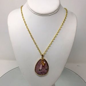 (Video) “Peace” is a Handmade Rose Quartz All Pendant with Gold